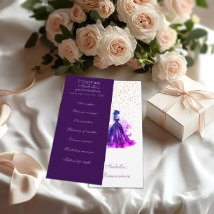 Gothic Glam Quince purple program Quinceañera Programme