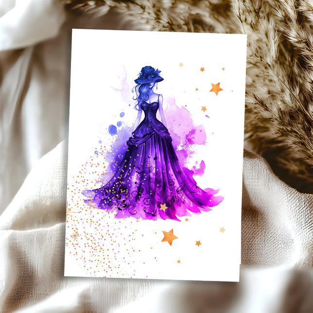 Gothic Glam Quince  purple RSVP card (Creator Uploaded)