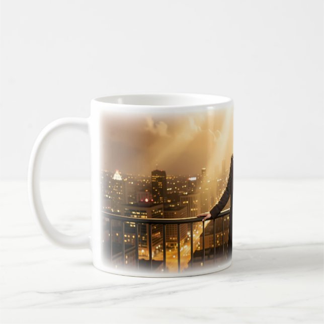 Gothic Glam Rooftop Queen City Lights Mug (Left)