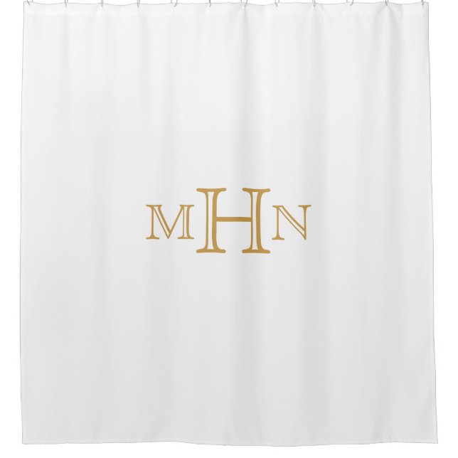 Gothic Glam | Shower Curtain | Monogram | White (Front)
