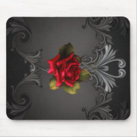 Gothic Glamour Red Rose Black Ornamental Glam