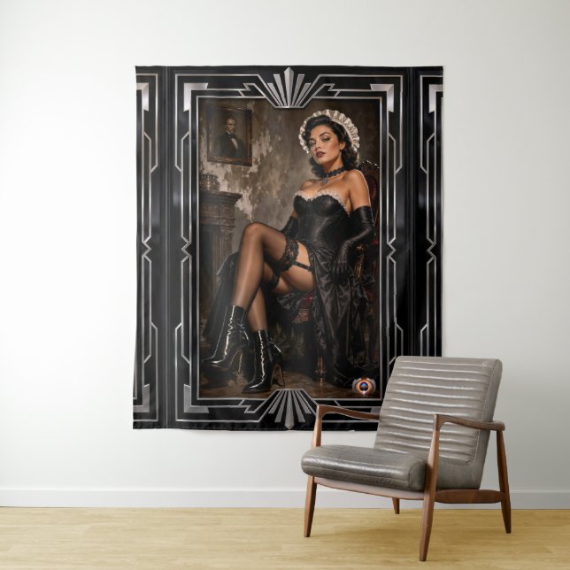 Gothic Glamour Study And Allure Of Thalia Belmonte Tapestry (In Situ)