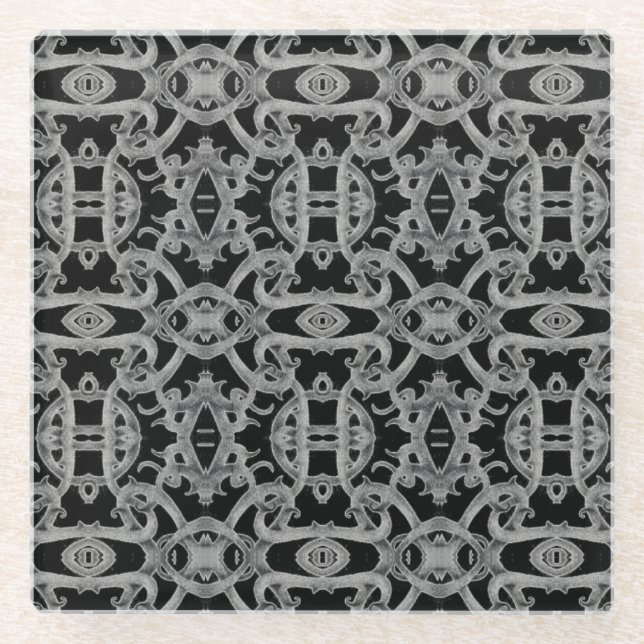 GOTHIC Glass Drink Coaster (Front)