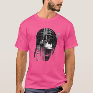 Gothic Glitch Skull Lattice T-Shirt