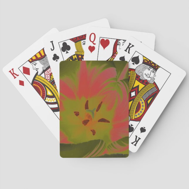 Gothic Gloomy Red Tulip Playing Cards (Back)