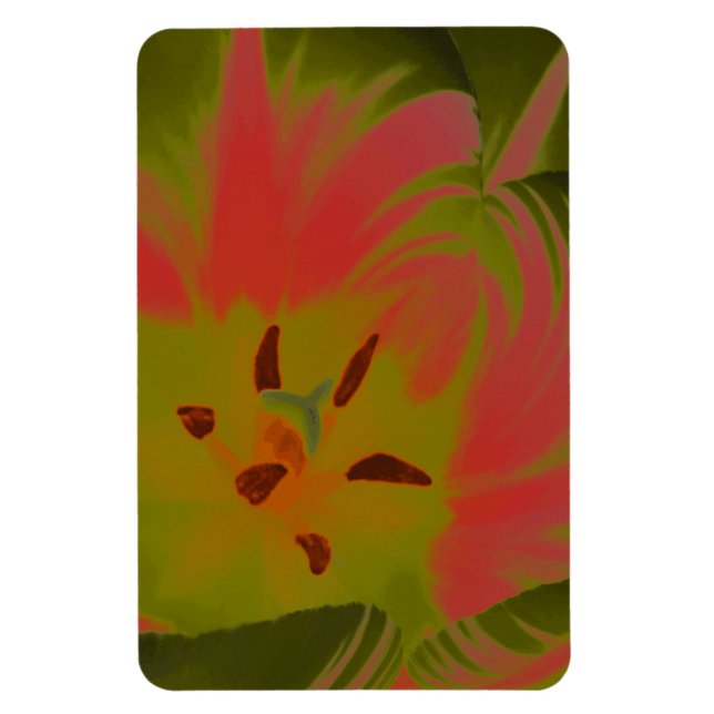 Gothic Gloomy Red Tulip Premium Magnet (Vertical)