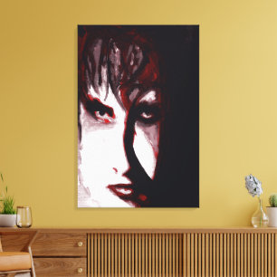 Gothic God Post Punk Goth Music Man Portrait Art Canvas Print