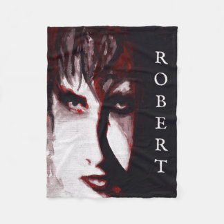 Gothic God Post Punk Goth Music Man Portrait Art Fleece Blanket