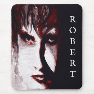Gothic God Post Punk Goth Music Man Portrait Art Mouse Pad