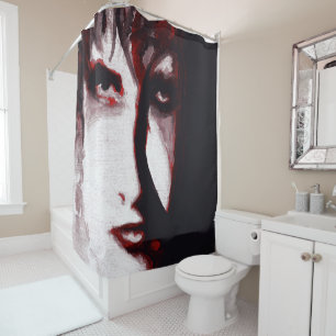 Gothic God Post Punk Goth Music Man Portrait Art Shower Curtain