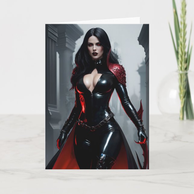 Gothic Goddess/Queen Greeting Card (Front)