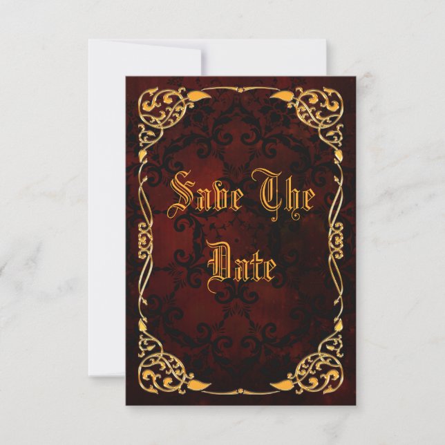 Gothic Gold Framed 60th Birthday Save The Date (Front)