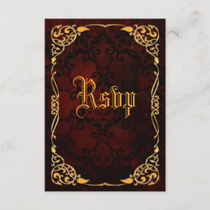 Gothic Gold Framed Birthday RSVP Card