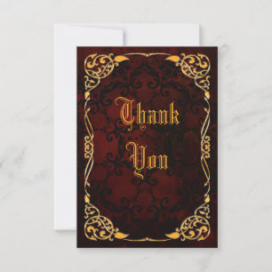 Gothic Gold Framed Birthday Thank You Card
