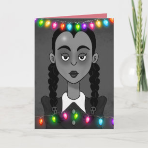 GOTHIC GOTH GIRL CHRISTMAS GREETING CARD