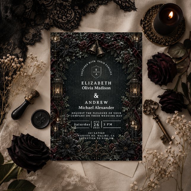 Gothic Goth Winter Wedding Invitation (Creator Uploaded)