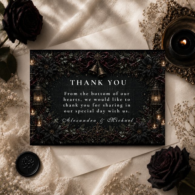 Gothic Goth Winter Wedding Thank You Card (Creator Uploaded)
