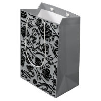 Gothic Graveyard Black Roses Pattern