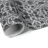 Gothic Graveyard Black Roses Pattern