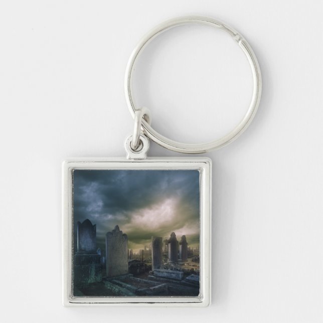 Gothic Graveyard Key Chain (Front)