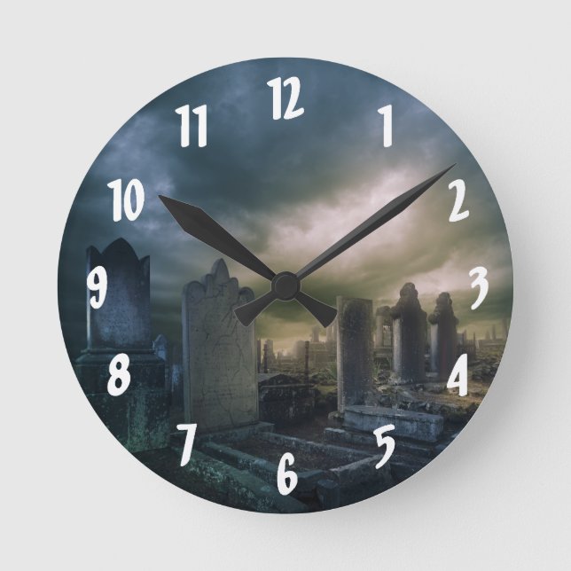 Gothic Graveyard Wall Clock (Front)