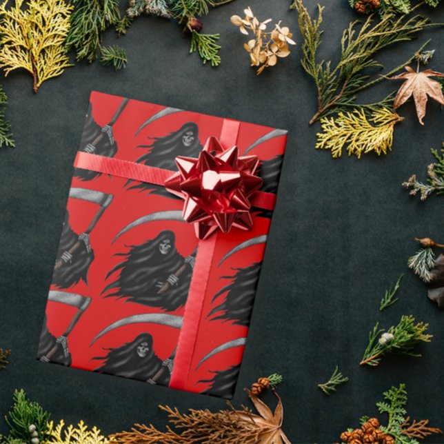 Gothic Grim Reaper with Scythe Wrapping Paper (Creator Uploaded)
