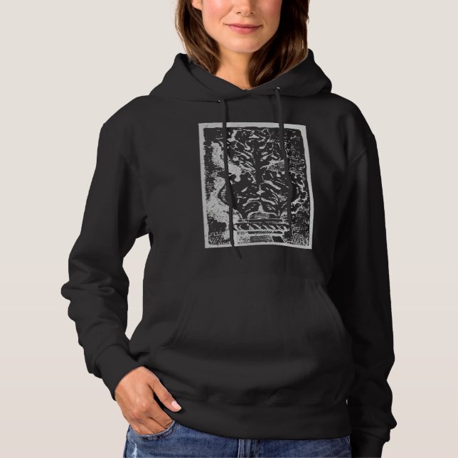 Gothic Grunge Emo Punk Illustration Design Hoodie (Front)