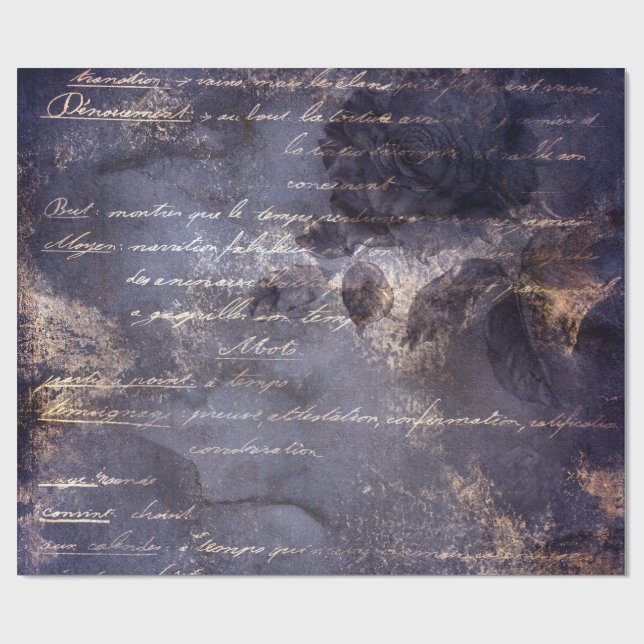 Gothic Grunge Indigo  Wrapping Paper (Flat)