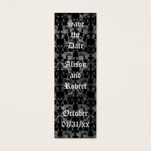 Gothic grunge save the date mini book markers