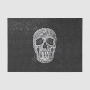 Gothic Grunge Skull Black And White Tissue Paper