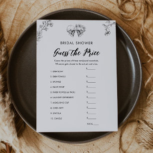 Gothic Guess the Right Price Bridal Shower Game Invitation