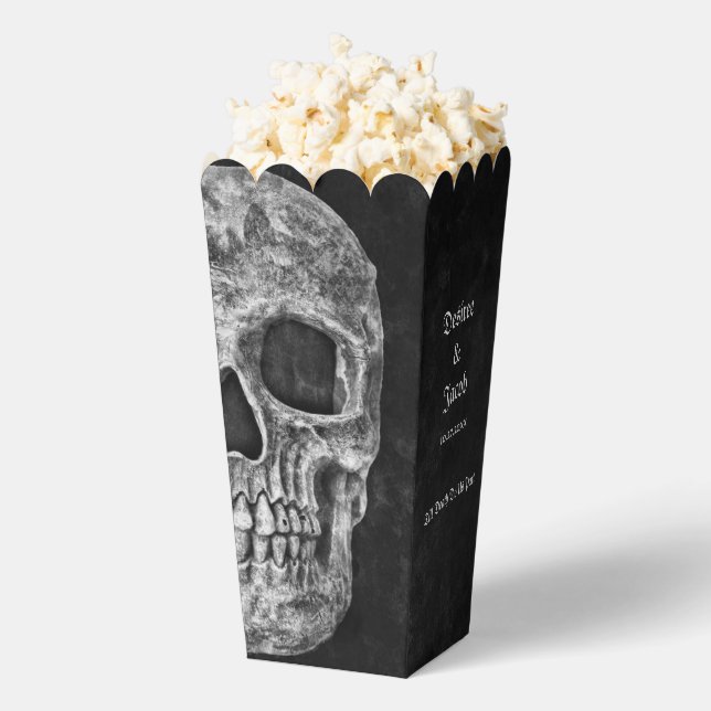 Gothic Half Skull Black And White Cool Favour Box (Popped)