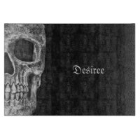 Gothic Half Skull Cool Black And White Grunge