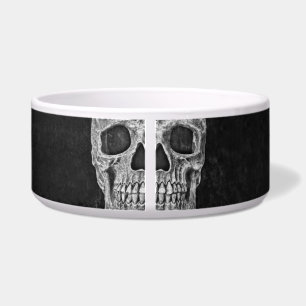 Gothic Half Skull Head Cool Black And White Grunge