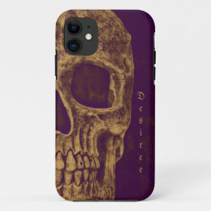 Gothic Half Skull Purple Gold Grunge Cool Case-Mate iPhone Case