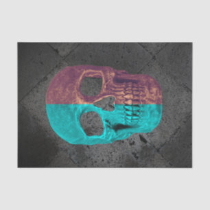 Gothic Half Skull Teal Black Vintage Tissue Paper