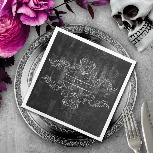 Gothic Hallowedding Scrollwork ID866 Napkin (Creator Uploaded)