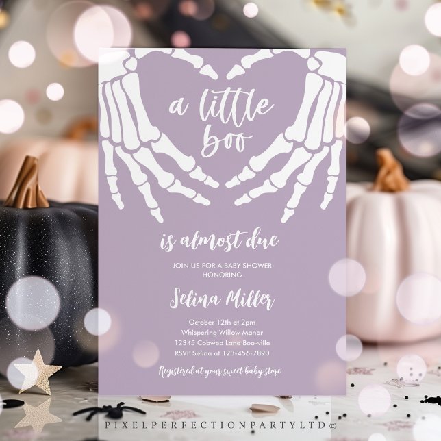 Gothic Halloween A Little Is Due Boo Baby Shower Invitation (Creator Uploaded)