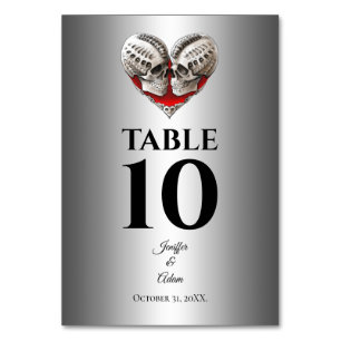 Gothic Halloween Alternative Wedding Table Number