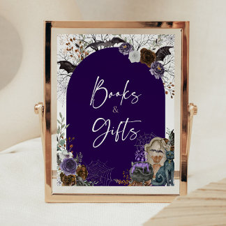 Gothic Halloween Baby Books and Gifts Sign
