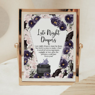 Gothic Halloween Baby Late Night Diapers Sign