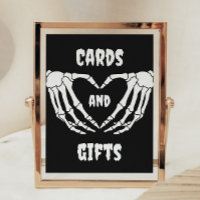 Gothic Halloween Baby Shower Cards and Gifts Sign