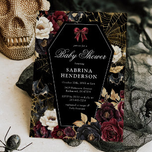 Gothic Halloween Baby Shower Invitation