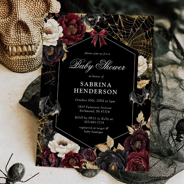 Gothic Halloween Baby Shower Invitation (Creator Uploaded)