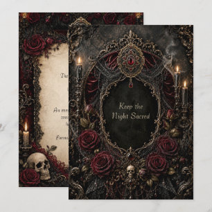 Gothic Halloween Birthday Ball Save the Date Invitation