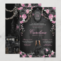 Gothic Halloween Black Rose Princess Quinceañera