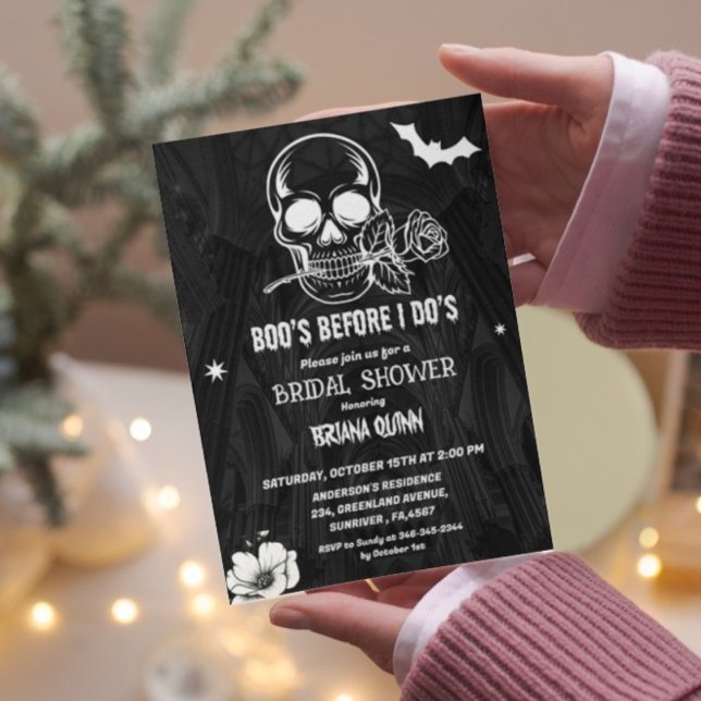 Gothic Halloween Boos Befor I Dos Bridal  Shower Invitation (Creator Uploaded)