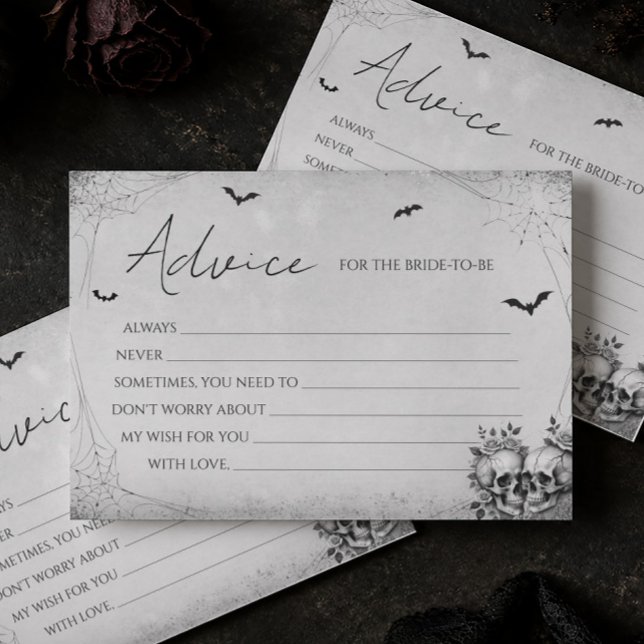 Gothic Halloween Bridal Shower Advice Card (Creator Uploaded)
