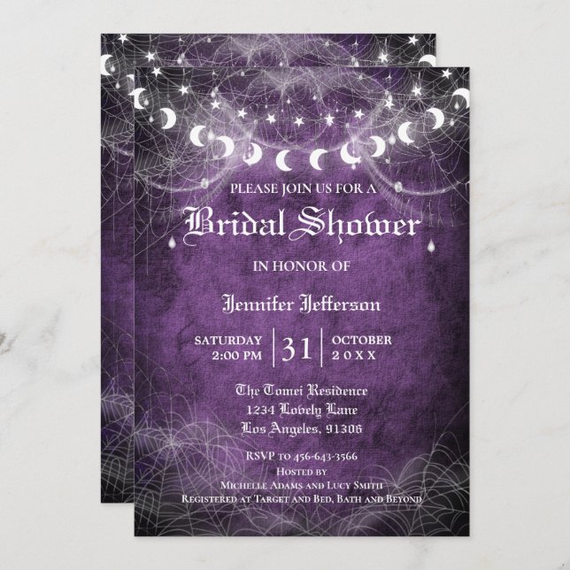 Gothic Halloween Bridal Shower Invitation (Front/Back)