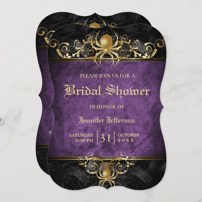 Gothic Halloween Bridal Shower Invitation (Front/Back)